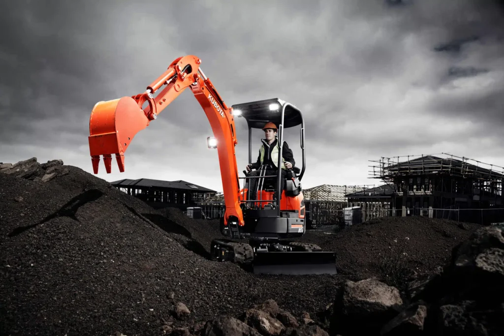 1.7T mini excavator available for hire from JUSTHIRE, ideal for tight access excavation, landscaping, trenching and earthmoving across Gold Coast, Brisbane, Logan and Ipswich.